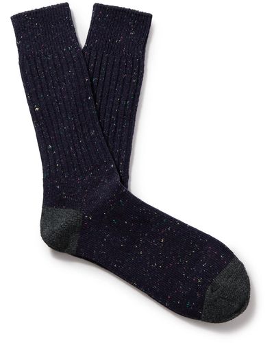 Anonymous Ism Ribbed-knit Socks - Blue