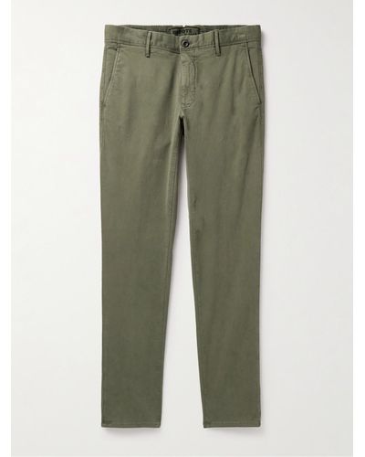 Incotex Pantaloni a gamba affusolata slim-fit in misto cotone - Verde