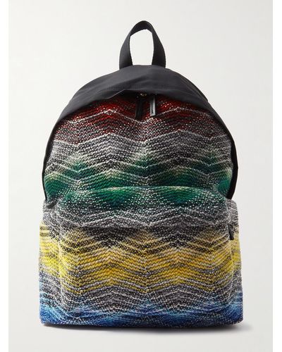 Missoni Crochet-knit Nylon Backpack - Grey