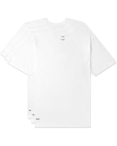 WTAPS Three-pack Logo-print Cotton-jersey T-shirts - White