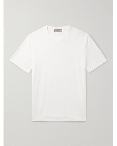 Canali T-Shirt aus Baumwoll-Jersey - Weiß