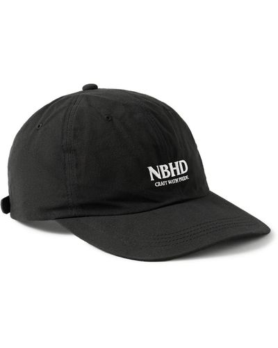 Neighborhood Dad Leather-trimmed Logo-embroidered Cotton Baseball Cap - Black