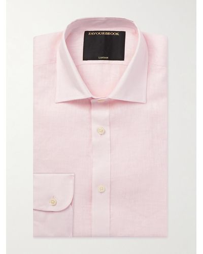 Favourbrook Colne Linen Shirt - Pink