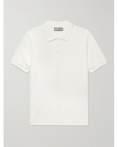 Canali Cotton-piqué Polo Shirt - White