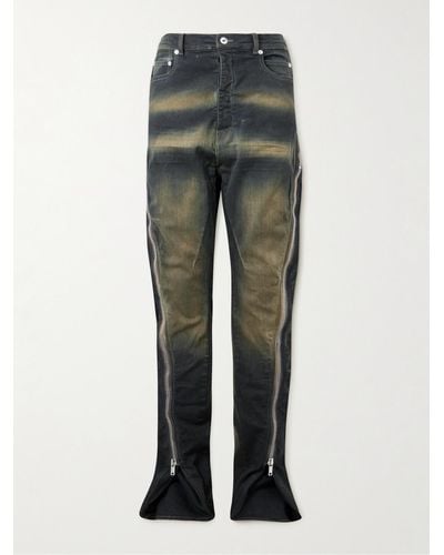 Rick Owens DRKSHDW Bolan Banana Slim-fit Flared Zip-embellished Jeans - Grey