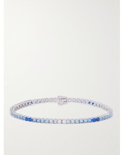 Hatton Labs Silver Cubic Zirconia Tennis Bracelet - Blue