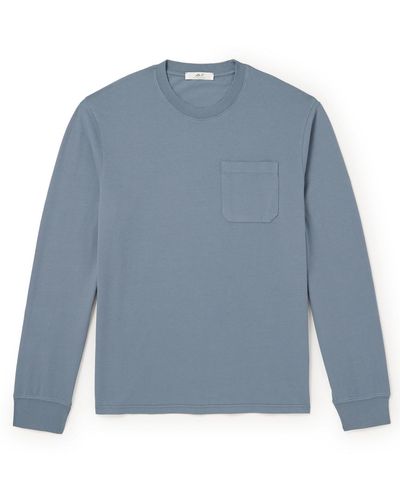 MR P. Cotton-jersey T-shirt - Blue