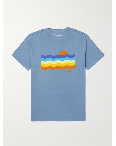 COTOPAXI Disco Wave Organic Cotton-blend Jersey T-shirt - Blue