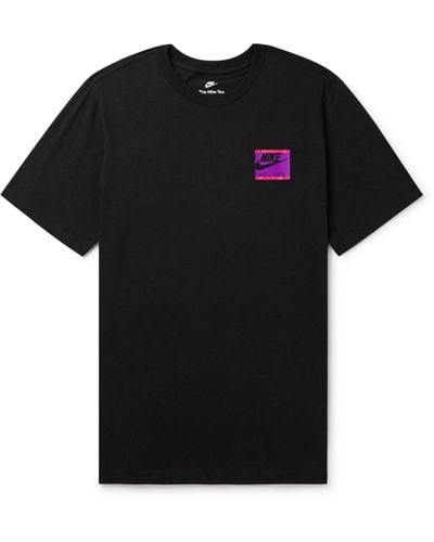 Nike Nsw Logo-print Cotton-jersey T-shirt - Black