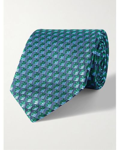 Charvet 8.5cm Silk-jacquard Tie - Blue