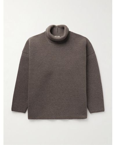Fear Of God Oversized Virgin Wool Ottoman Rollneck Sweater - Grey
