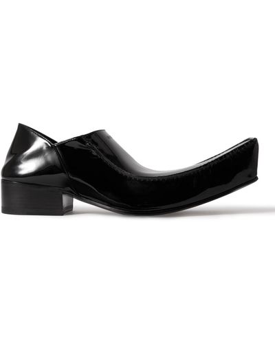 Balenciaga Romeo Collapsible-heel Patent-leather Loafers - Black