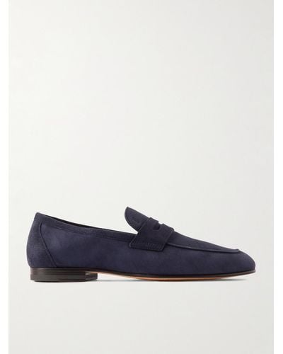 Tod's Amalfi Suede Penny Loafers - Blue