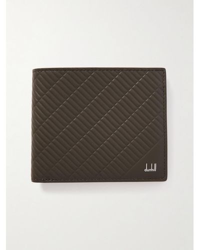 Dunhill Contour aufklappbares Portemonnaie aus Leder mit Prägung und Logoprint - Grün
