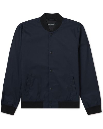 Club Monaco Refined Stretch Cotton-blend Bomber Jacket - Blue