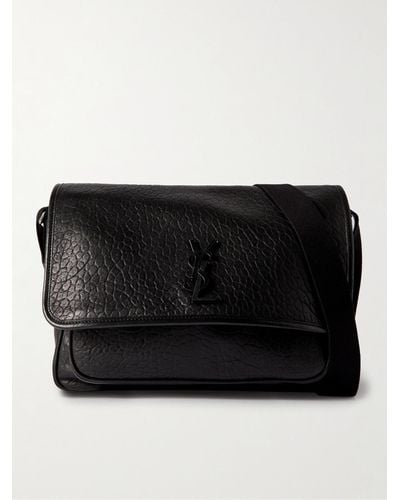 Saint Laurent Niki Textured-leather Messenger Bag - Black