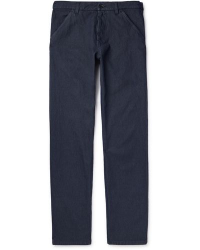 Aspesi Straight-leg Cotton-blend Pants - Blue