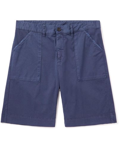Massimo Alba Straight-leg Cotton-blend Shorts - Blue