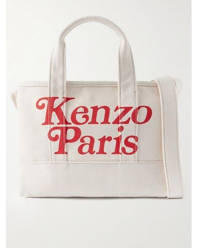 KENZO Tote bag in tela con logo - Grigio
