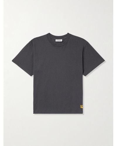 CHERRY LA T-shirt in jersey di cotone tinto in capo con logo Escape - Blu