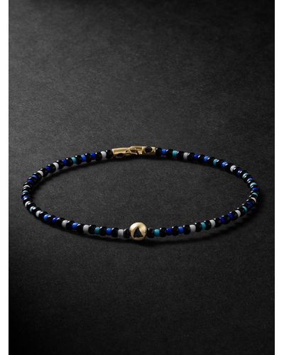Luis Morais Gold Sapphire Beaded Bracelet - Black