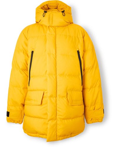 Dries Van Noten Quilted Padded Shell Hooded Down Jacket - Yellow