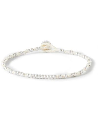 Mikia Silver And Cord Bracelet - White