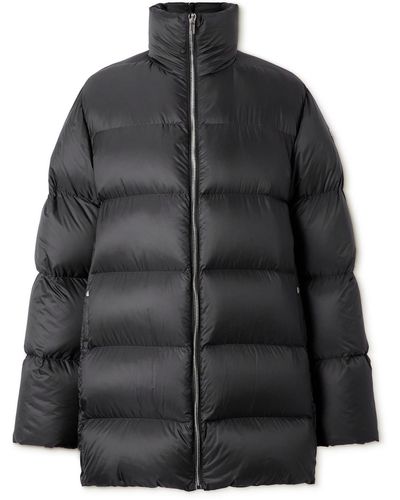 Rick Owens Moncler Cyclopic Logo-appliquéd Quilted Shell Down Coat - Black