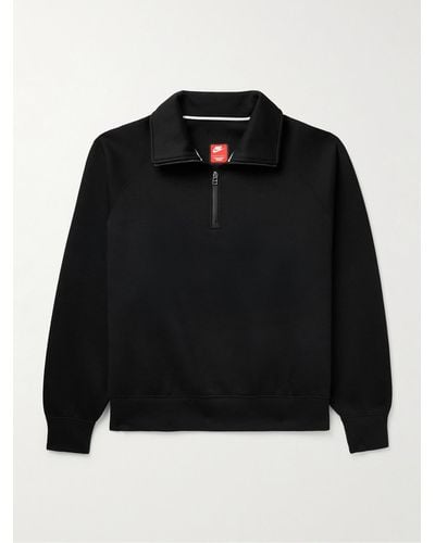 Nike Reimagined Sweatshirt aus "Tech Fleece"-Material mit kurzem Reißverschluss - Schwarz