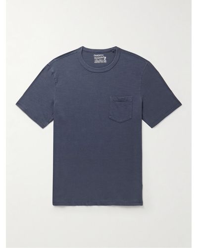 Faherty Sunwashed Organic Cotton-jersey T-shirt - Blue