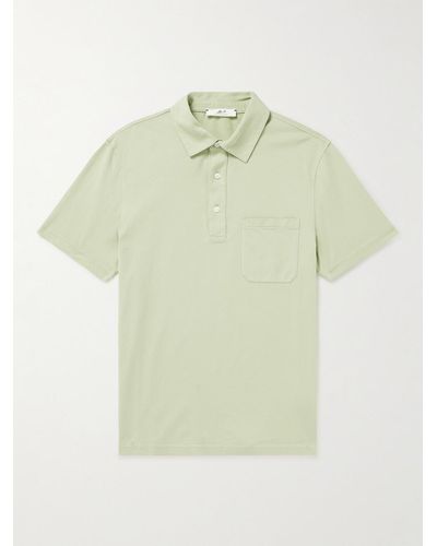 MR P. Garment-dyed Cotton-jersey Polo Shirt - Green