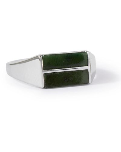 Miansai Duo Silver Jasper Ring - Green