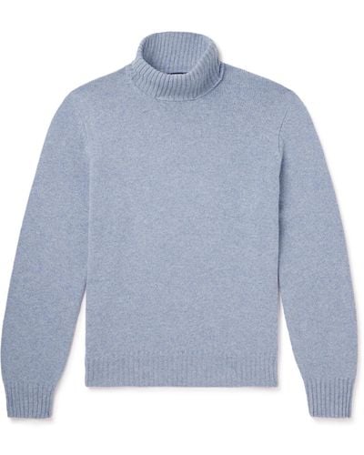 Brunello Cucinelli Cashmere Rollneck Sweater - Blue