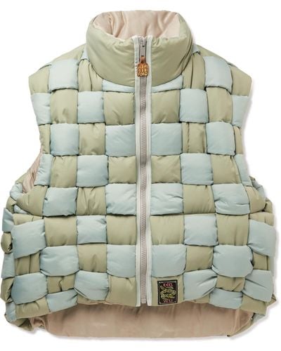 Kapital Reversible Quilted Padded Shell Gilet - Green