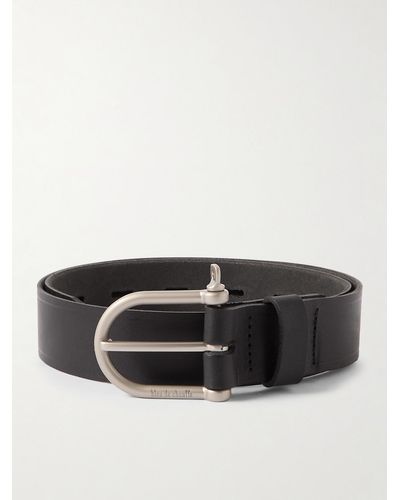 Bleu De Chauffe 3.5cm Manille Leather Belt - Black