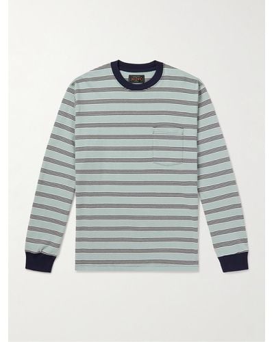 Beams Plus Striped Cotton-jersey T-shirt - Grey