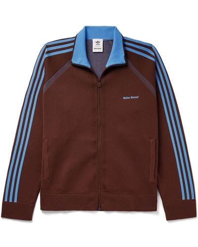 adidas Originals Wales Bonner Logo-embroidered Striped Recycled Knitted Track Jacket - Brown