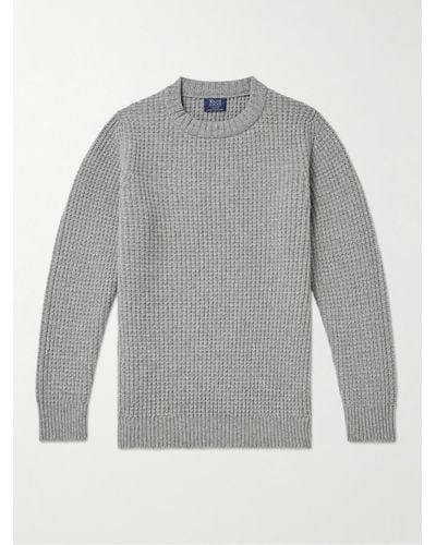 William Lockie Cliveden Waffle-knit Wool Sweater - Grey