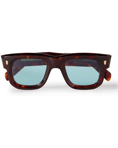Cutler and Gross 1402 D-frame Tortoiseshell Acetate Sunglasses - Black