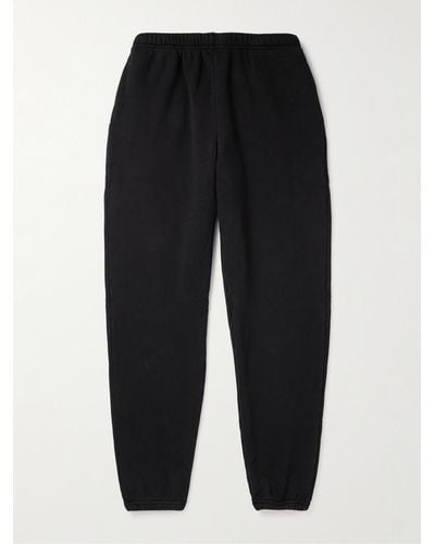 Les Tien Tapered Garment-dyed Cotton-jersey Joggers - Black
