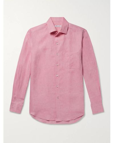 Loro Piana André Slub Linen Shirt - Pink