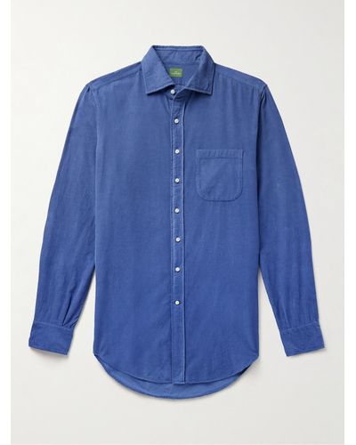 Sid Mashburn Hemd aus Baumwollcord - Blau