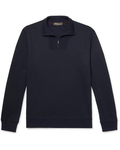 Loro Piana Virgin Wool-blend Half-zip Sweater - Blue