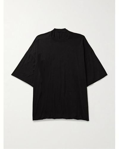 Rick Owens DRKSHDW T-shirt in jersey di cotone tinta in capo Tommy - Nero