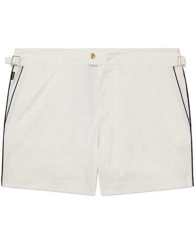 Tom Ford Slim-fit Short-length Swim Shorts - White