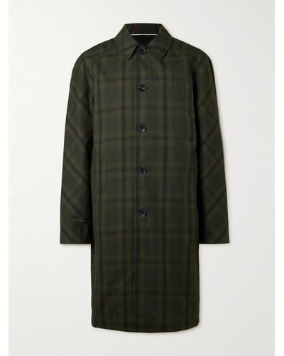 MR P. Checked Cotton-twill Coat - Green