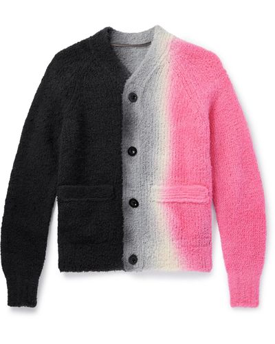 SACAI Men's Tricolor Space-Dye Wool-Blend Cardigan - Bergdorf Goodman