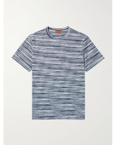 Missoni T-Shirt aus Baumwoll-Jersey in Space-Dye-Optik - Blau