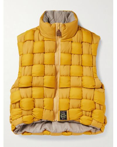 Kapital Reversible Quilted Padded Shell Gilet - Yellow