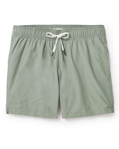 Onia Charles Straight-leg Mid-length Swim Shorts - Green